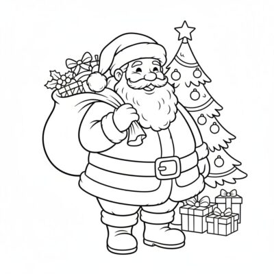 Christmas Coloring Book Santa