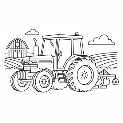 Tractor Coloring Book Agricultural Machines