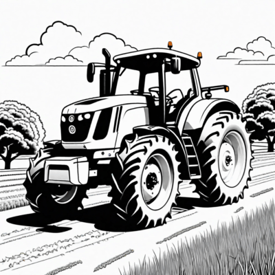 tractor with sprayer coloring page