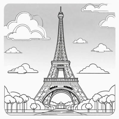Eiffel Tower Coloring Book