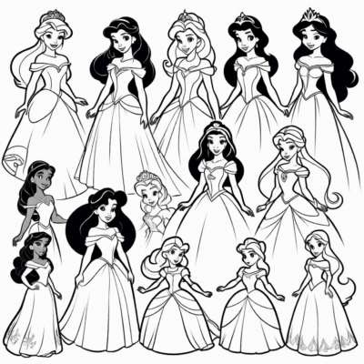 All Disney Princesses Coloring Book