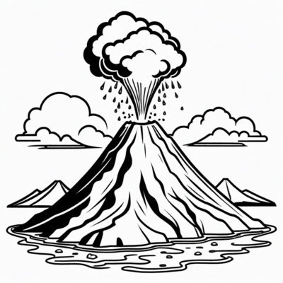 Volcano Coloring Book