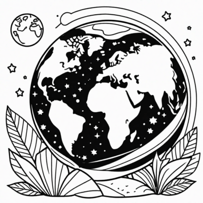 Earth Coloring Page to Print