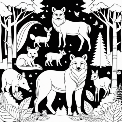 Forest Animals Coloring Book