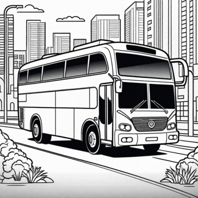 bus coloring page to print
