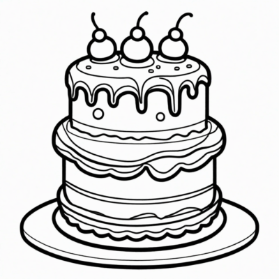 Printable Cake Coloring Page