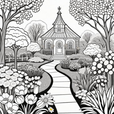 Spring in the Garden Coloring Book