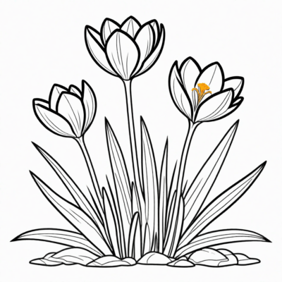 crocus template coloring page
