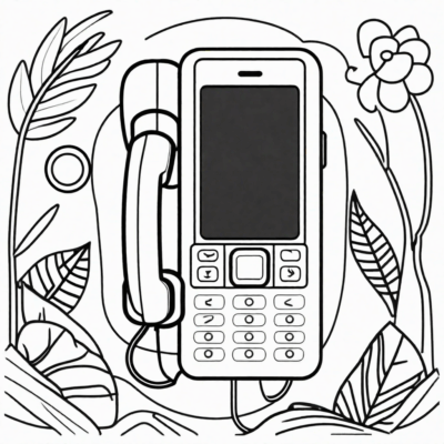 printable phone coloring page