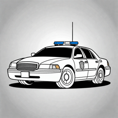 police car coloring page