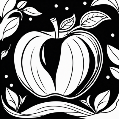 apple coloring page to print