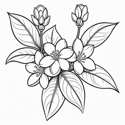 Jasmine Flower Kids Coloring Fun