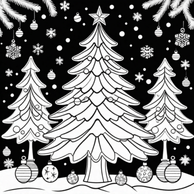 Festive Pine Tree Coloring Fun