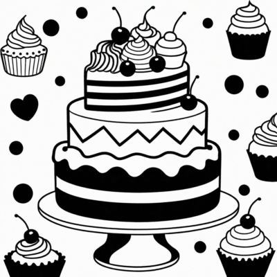Cake Coloring Pages to Print and Enjoy