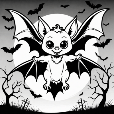 Halloween Coloring Book Bat