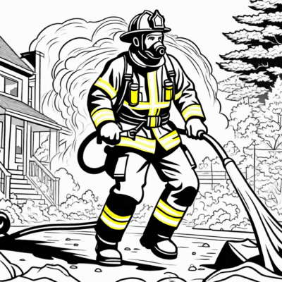 Firefighters in Action Coloring Pages