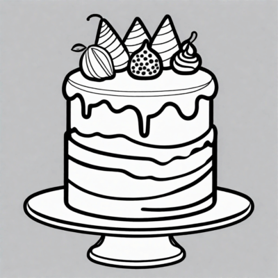 printable cake coloring pages