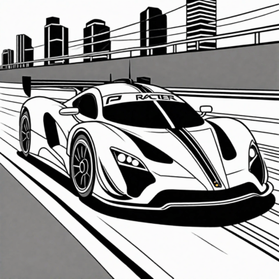 racing car coloring book