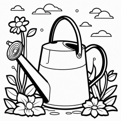 watering can coloring book