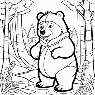 Masha and the Bear printable coloring pages