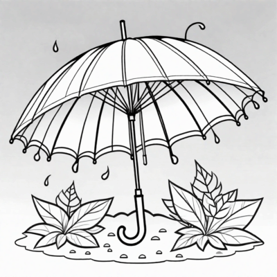 Rainy Day Umbrella Fun Coloring Book