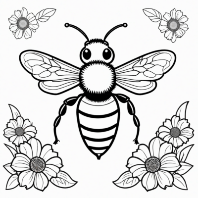 Bee Printable Coloring Page