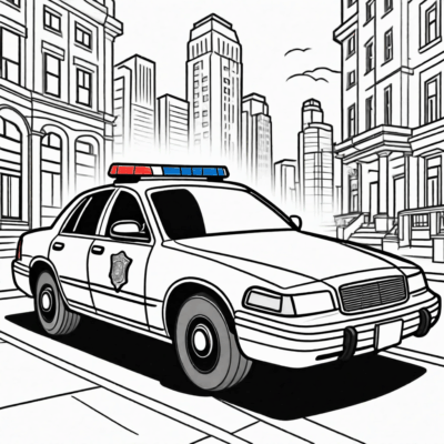 police car coloring book