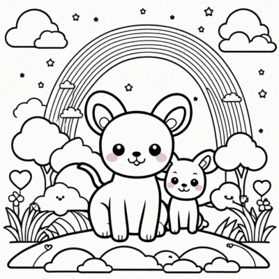Colorful Buddies: Rainbow Pals Coloring Book