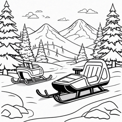 sledding coloring book