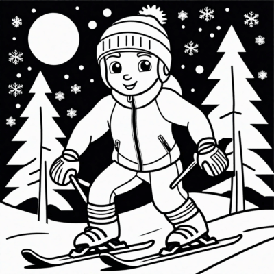 winter sports coloring pages for printing