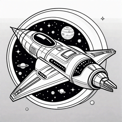 spaceship coloring book