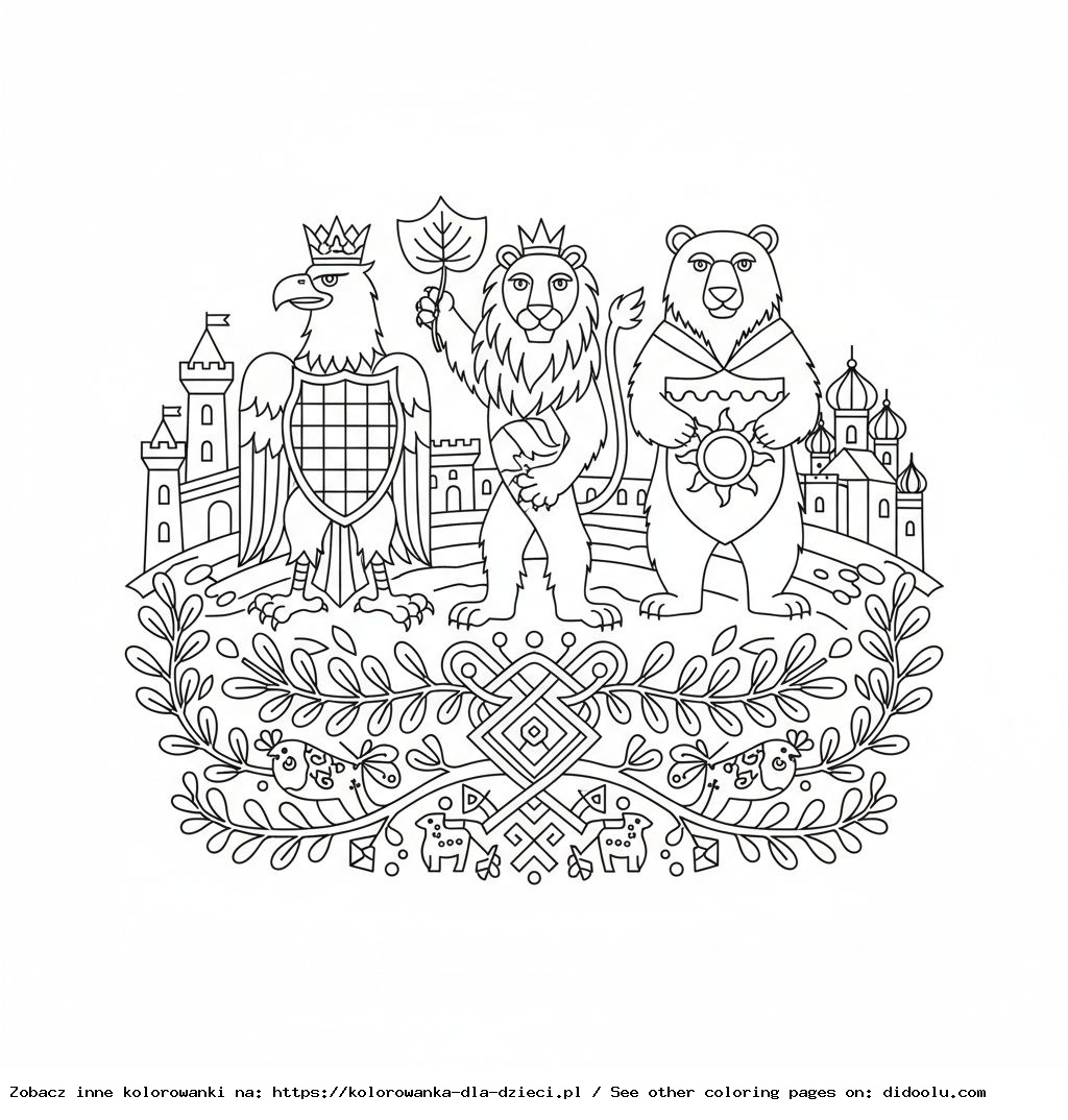 Lech, Czech and Rus Coloring Book
