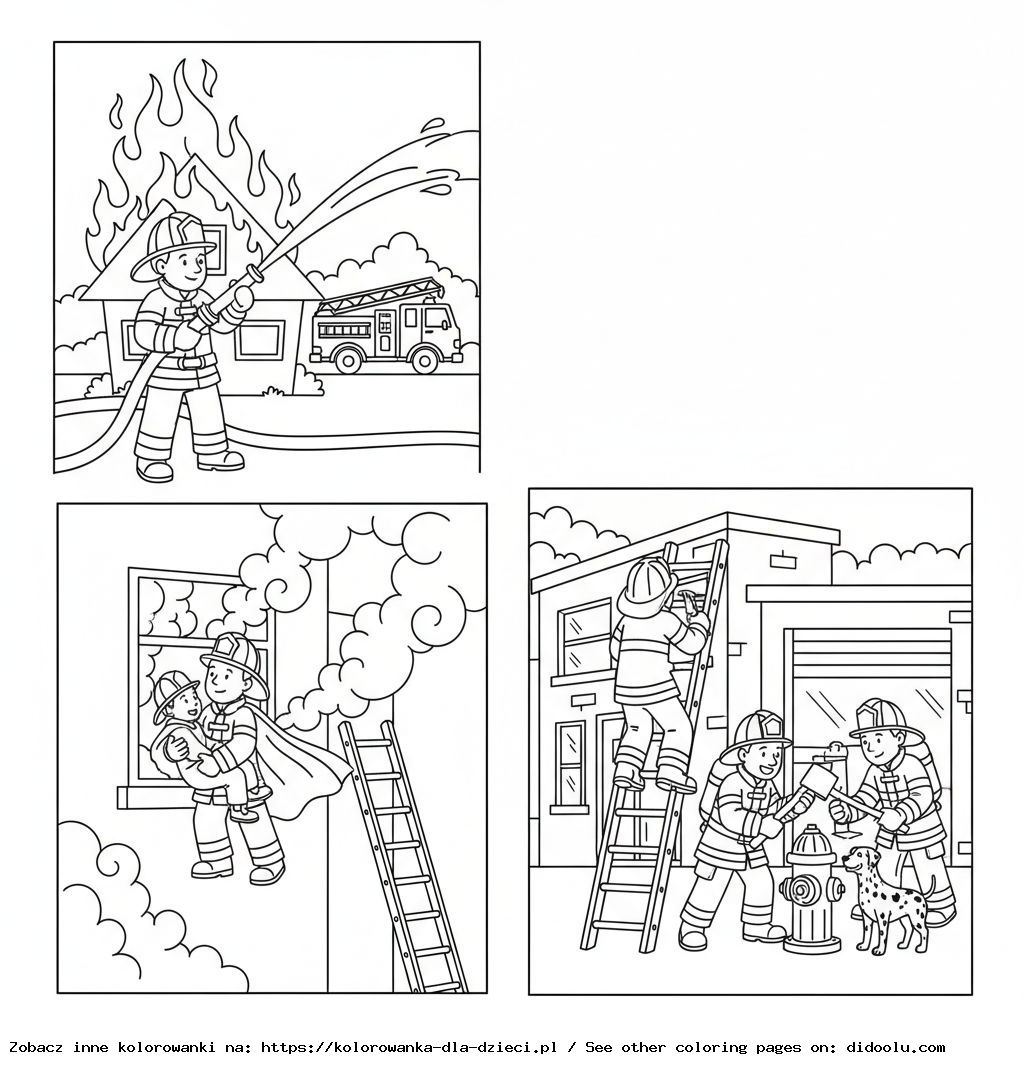 Firefighters in Action Coloring Pages