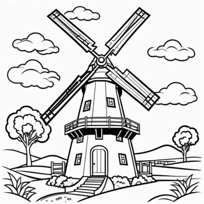 windmill coloring book