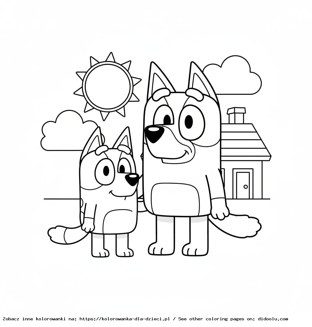 Printable Coloring Page: Bingo and Blue for Kids