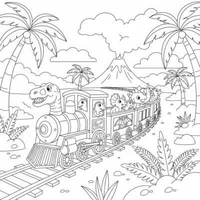 Dinotrain Coloring Page