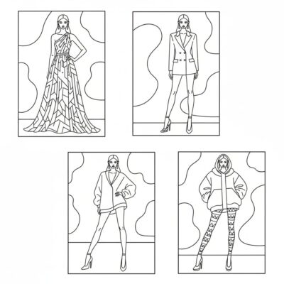 Fashion Model Coloring Page (Printable)