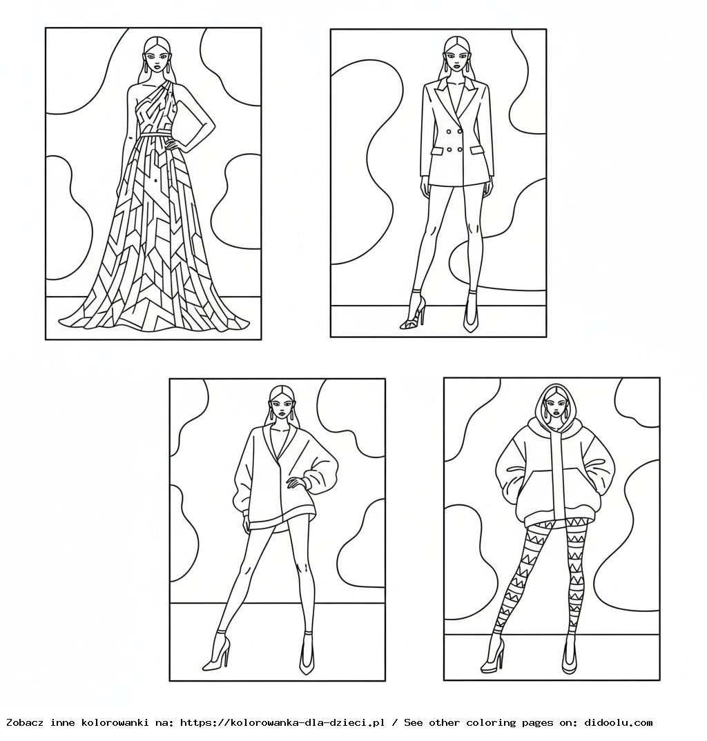Fashion Model Coloring Page (Printable)