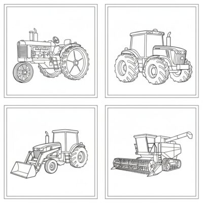 John Deere tractors coloring page printable