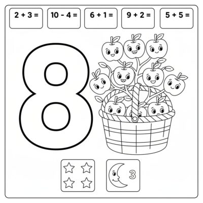 Math Coloring Pages Up to 10 – print