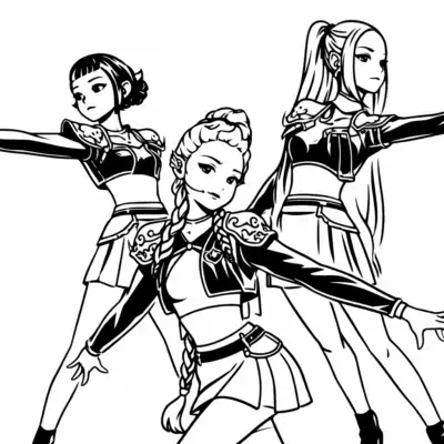 Rumi from K-pop Demon Hunters Coloring Page