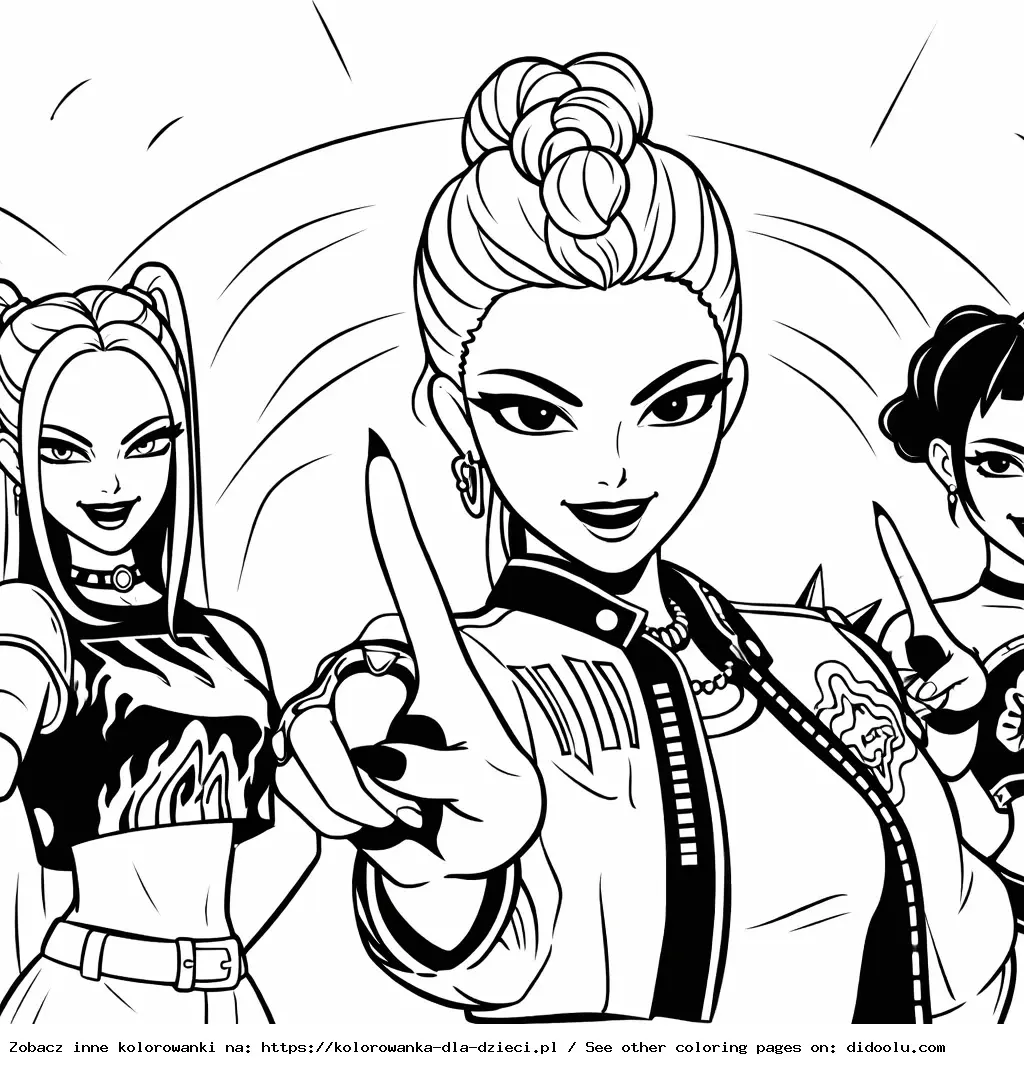 KPop Demon Hunters Coloring Page to Print for Girls
